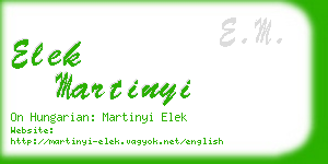 elek martinyi business card